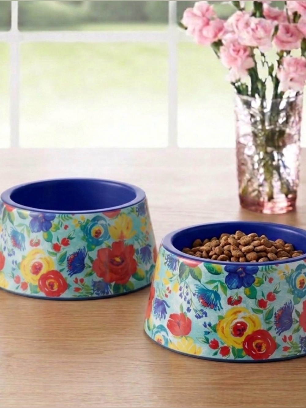 🌸 New Pioneer Woman Melamine Delaney Dog/Pet Water/Food/Lunch/Dinner Bowl Qty 2